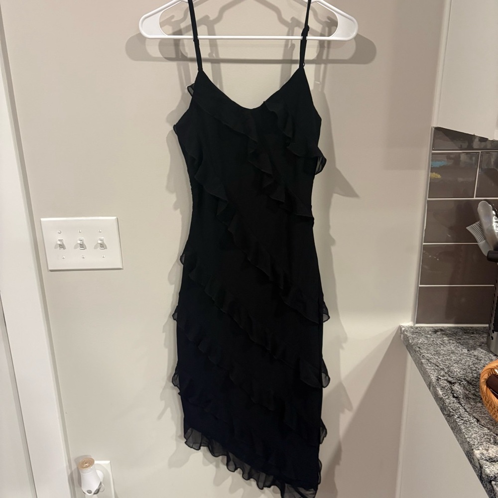 SHEIN Black Ruffle Mini Dress